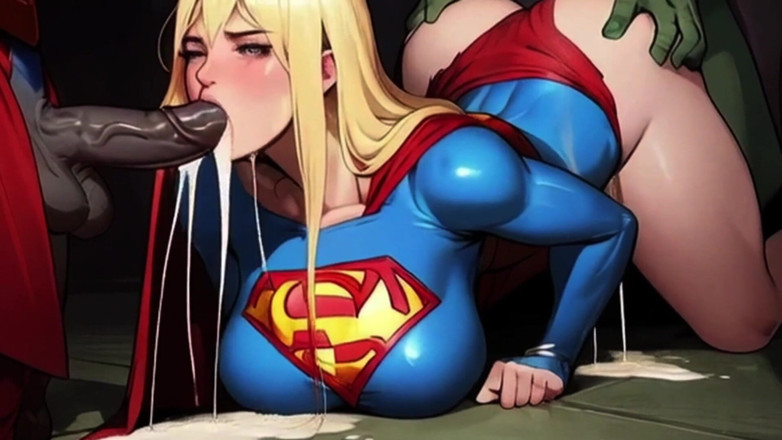 Spicy Toons: Supergirl zostaje gangbangowana i penetrowana z kryptonitem