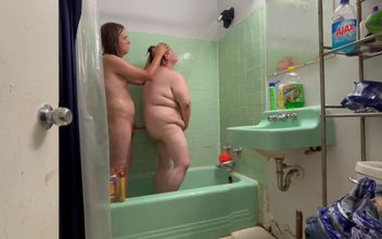 Two Hot Girls Taking Soapy Shower Together Soaping Eachother up Getting Nasty Together