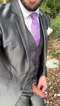 Public Outdoor Masturbation in a Shiny Suit