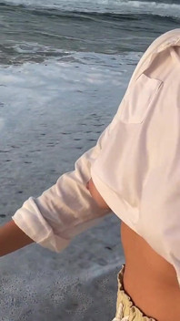 Blonde Amateur with Big Tits Is Walking Without a Bra