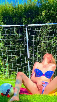 Brazilian Football Girl Jersey Tease to Lingerie Orgasm
