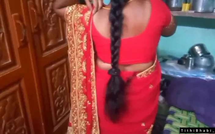 Ridowan: Desi Bhabi Changing Her Red Shari.