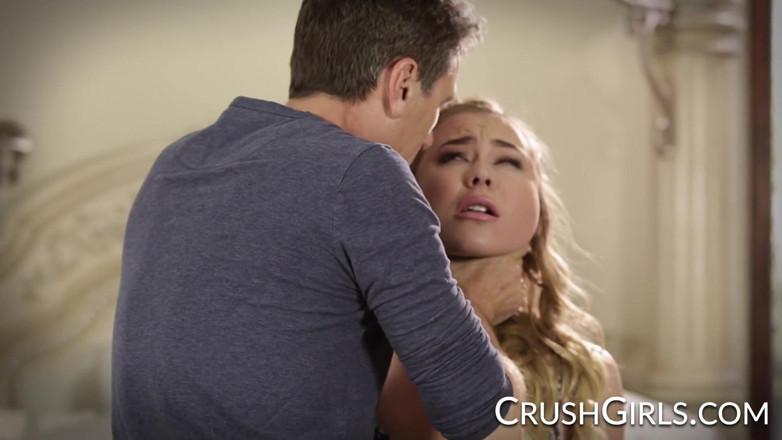 Crush Girls: Crush Girls - Cute blonde Alyssa Cole punished by her stepdad