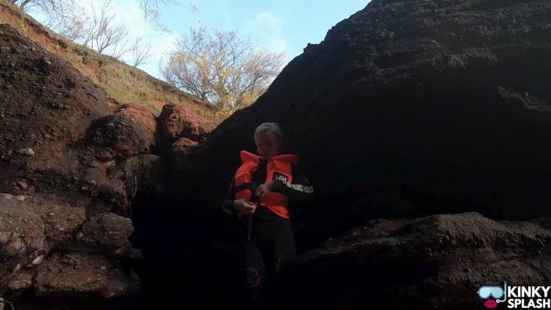UKCuteGirl Lucy Lauren: Bright Orange Helly Hansen Life Jacket Strap Play