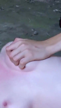 Skinny teen Sabrina Deep is fucked outdoors by the guy with a big cock on vacation
