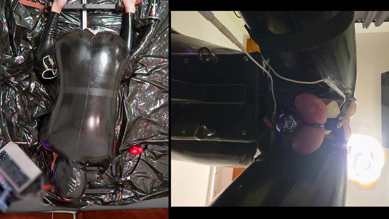 Chastitybeltboy: Sessione nella pillola con tuta in lattice, Castità Pa, gigante...