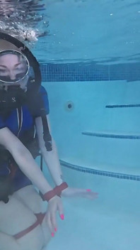 Bound Beneath the Surface - Scuba Tease & Rope Play in Vintage Wetsuit