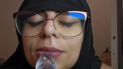 MiaNIqab: Blowing My Dildo While I Say Naughty Things Mia Niqab