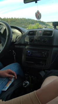[remastered] Nervous Risky Car Handjob on the Road