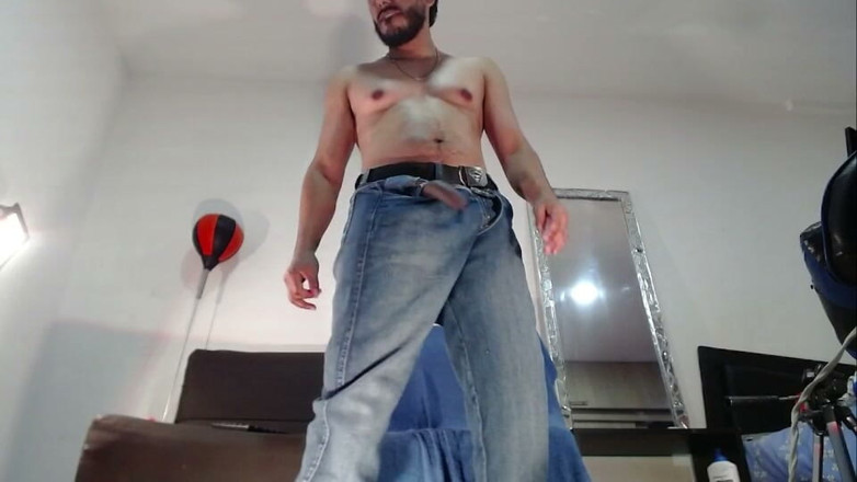 Tommhot: Jeans, Dick Out, and Masturbation with Food