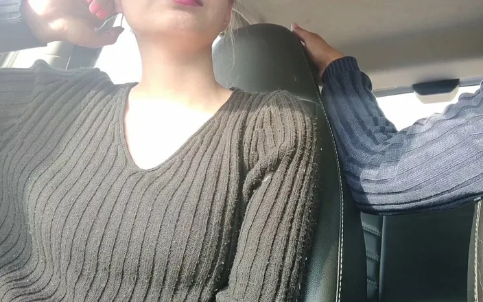 Hornycouple149: Doggystyle Handjob for Friend in Car Outdoors Risky Sex, Hornycouple149