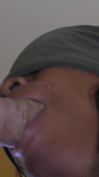 Thick Cum Oral Extraction by Ebony Mouth on Big White Cock
