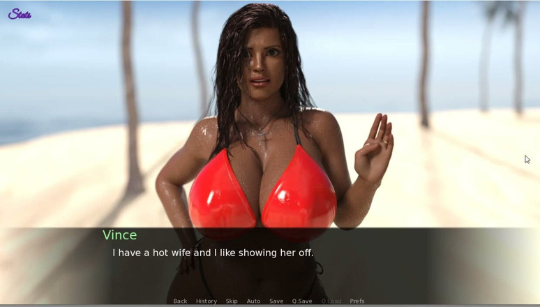 XXX Games Bunk: Wet Bikini Wearing Wife in Beach