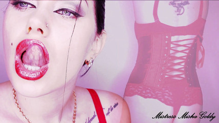 Goddess Misha Goldy: Zrzavá lesklá fantazie nad mými okouzlujícími rty a mým sexy...