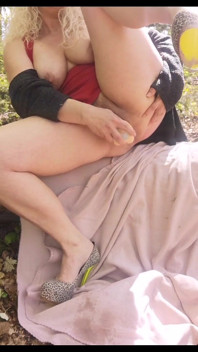 I Am Horny and Naked Under My Dress and Squirt in the Forest