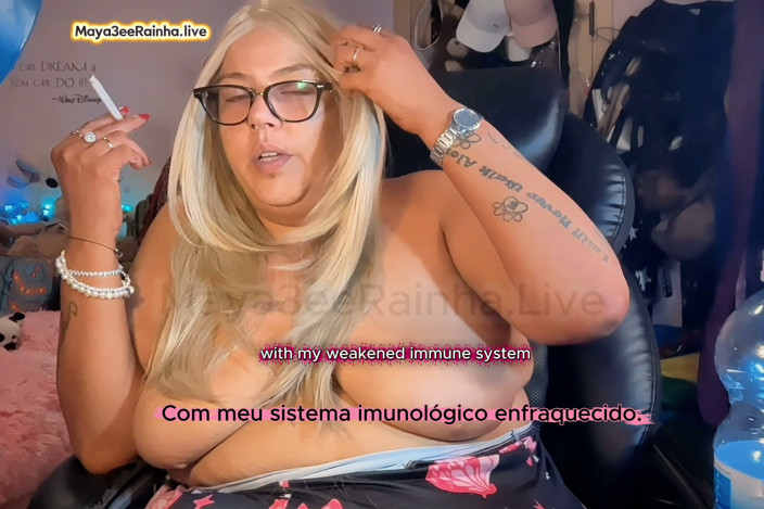 Goddess Maya3ee Rainha: Smoking with Bare Tits: My Confession