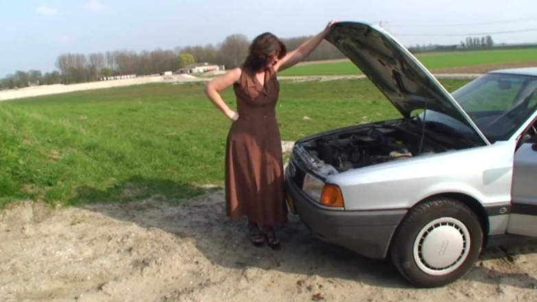 Mature Climax - 100% Mature Videos: Big mature brunette in sexy outfit fucking outside