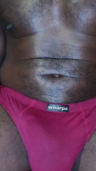 Bulging Out of My Burgundy Underwear as I Am Working on Computer
