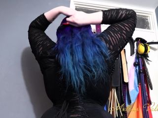Mxtress Valleycat: Dlouhé fialové vlasy fetiš
