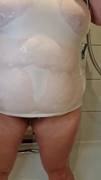 Fucking, Pissing and See-Through T-shirt in the shower. Big Tits Mature BBW Milf Pussy Various Compilation