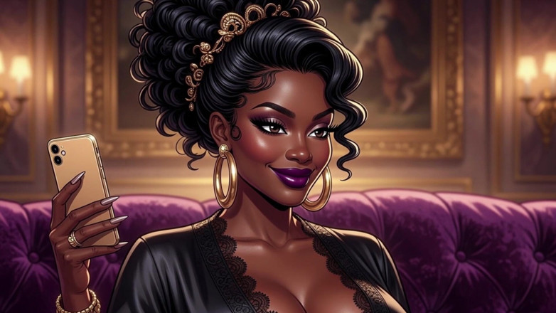 Gagged AI Cartoons: Rica propriedade negra