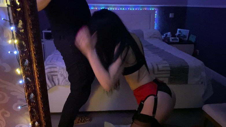 Slowly Tease: # 34 klassisches schwarzes nylon und roter retro-gürtel