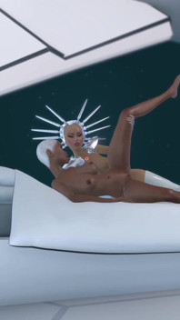 Dorință sci-fi. O femeie de culoare este futută de un cyborg sexual 3d pulă-fată într-o navă spațială