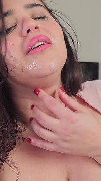 Cheating GF Comes Home with Facial and Panties Full of Cum