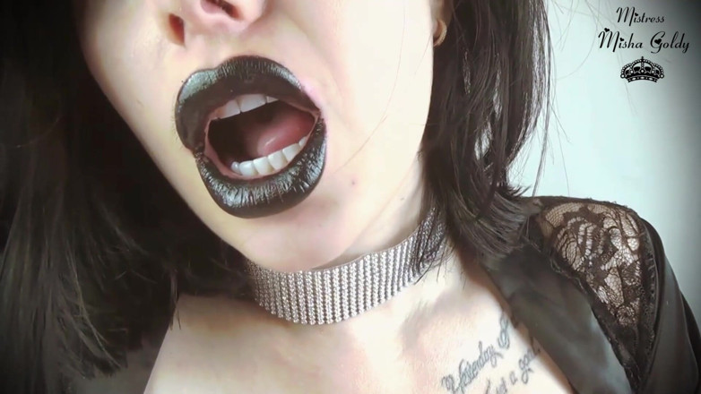 Goddess Misha Goldy: Zwarte lippen plagen Joi