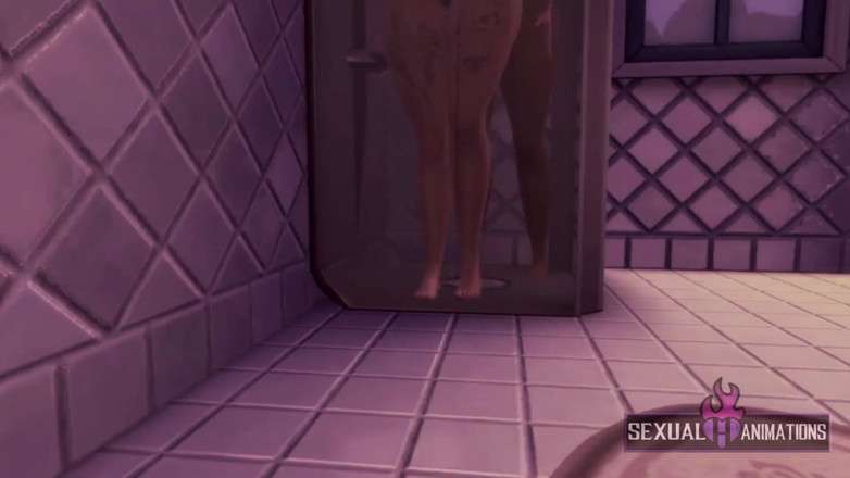 Sexual Hot Animations: 샤워하고 보지를 핥는 동안 내 레즈 룸메이트가 나를 빨아 - 성적 핫한 애니메이션