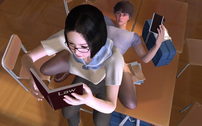 Wraith ward: एशियाई लड़की अपने दोस्त के ऊपर अध्ययन कर रही है: 3डी हेनतई