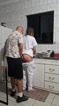 The Maid Got Fucked in the Ass in the Kitchen While Washing the Dishes.