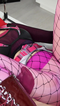 Pink Encasement Nylon Nora Fox Fuck Through Nylon