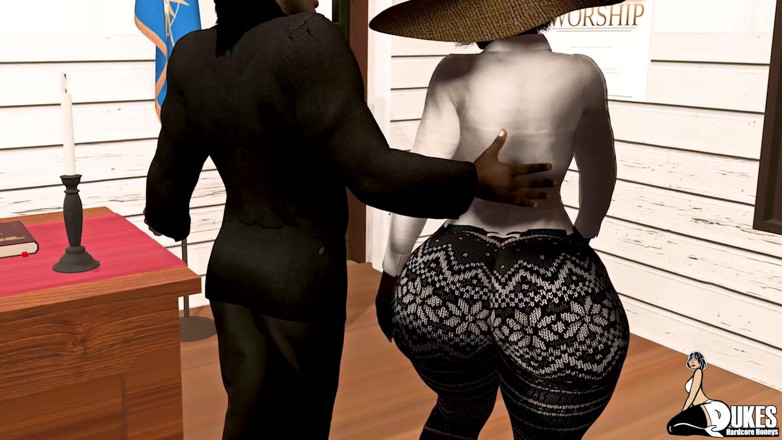 Dukes Hardcore Honeys: Mrs. Jiggles rides the pastors huge cock