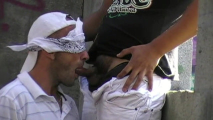 Gaybareback: Dominated by straight guy outdoor