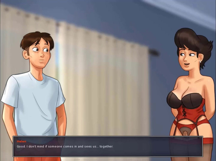 Cartoon Play: Summertime Saga phần 202 - đụ máy bay bà già cắt tóc trong áo...