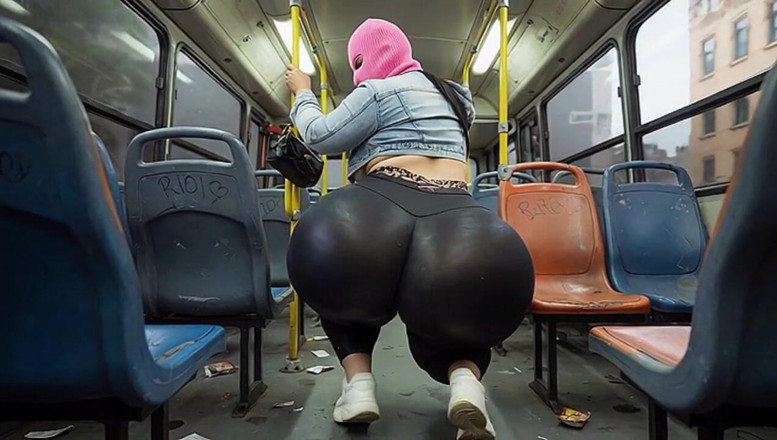 Xprohibidox1: Zamaskowany facet chwyta ogromny tyłek BBW w autobusie publicznym - ryzykowny...