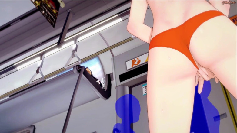Hentai Smash: Himiko Toga dotyka się w pociągu. Mój bohater hentai.