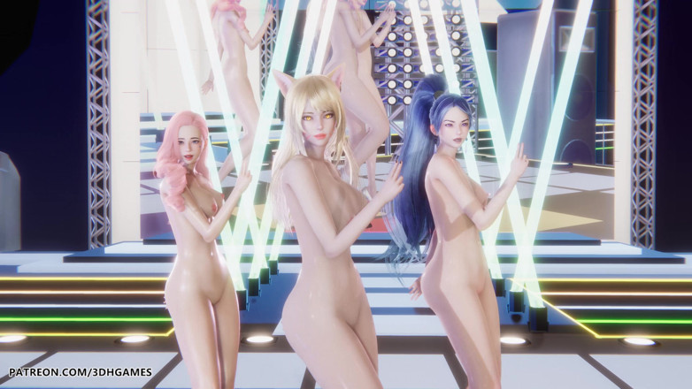 3D-Hentai Games: Red Velvet - Russian Roulette Ahri Evelynn Akali Sexy Naked Dance...