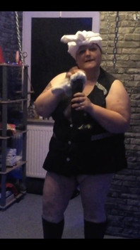 Sexy Housewife in a Lab Coat Cleans Intensively with Sexy Dildos