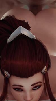 Brigitte, gros cul juteux et sodomie en amazone - performance de plug anal - Animation 3D Overwatch