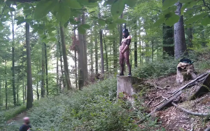 Toilet Mommy: Standing Pissing in a Woods in a Bunny Mask and...