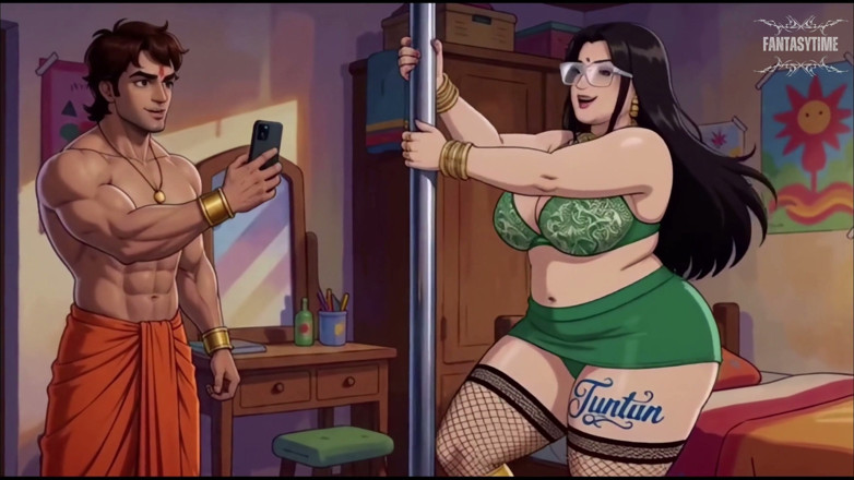 Fantasy time: Bheem dikongkek Tuntun Semasa Dia Merakam Video Reelsnya