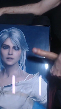 Cum homenaje para Ciri (personaje del juego de Witcher 3)