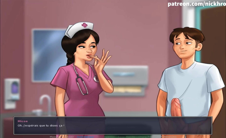 Cartoon Universal: Summertime Saga part 141 - jururawat menelan air mani saya (submisif Perancis )