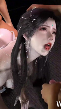 3D Cute Slut Asian Cosplay Model Have Her First Time BDSM Sex