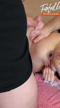 Bisexual Husband Shared His Wife with a Friend. Threesome. DP