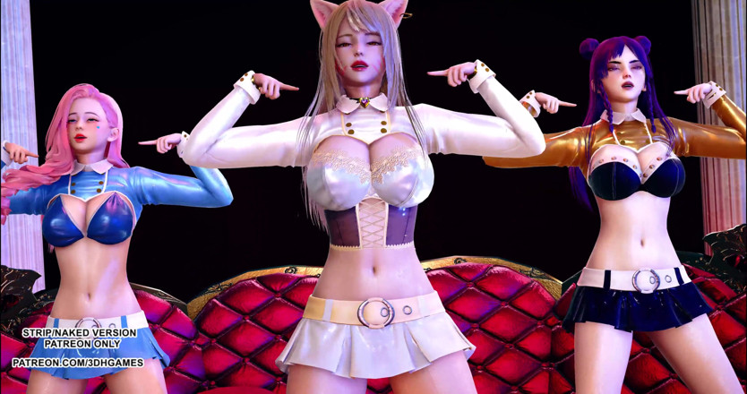 3D-Hentai Games: Sunmi - tarian panas erotik Lalay Ahri Seraphine Kaisa