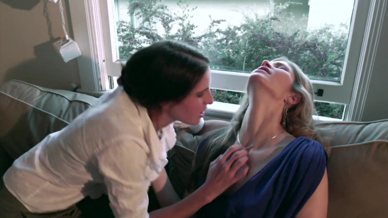 Girl on Girl: Horny MILF gets a dildo shoved in her pussy by...