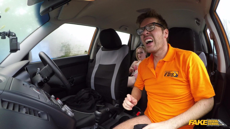 Fake Driving School: Fake Driving School - Naughty Student Satine Spark Blows Instructor for...